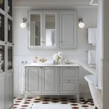 TÄNNFORSEN Bathroom vanity with drawers, light gray, 18x21x25 1/8 "