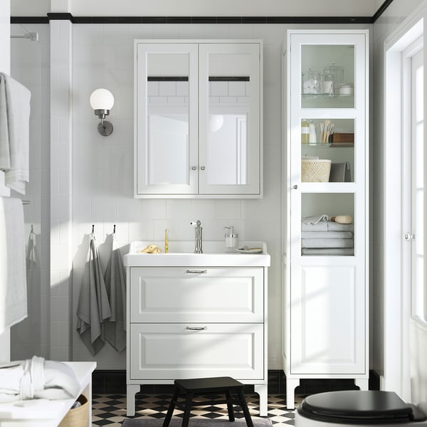 TÄNNFORSEN Bathroom vanity with drawers, white, 30x21x25 1/8 "