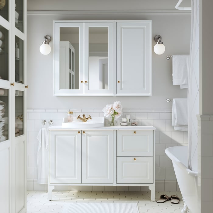 TÄNNFORSEN Bathroom vanity with drawers, white, 18x21x251/8" - IKEA