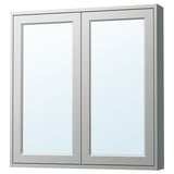 TÄNNFORSEN Mirror cabinet with doors, light gray, 36x6x37 "