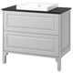 TÄNNFORSEN / ORRSJÖN Bathroom vanity w/ drawers and sink, light gray/black marble effect, 37x21 1/2x35 3/8 "