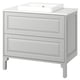 TÄNNFORSEN / ORRSJÖN Bathroom vanity w/ drawers and sink, light gray/white marble effect, 37x21 1/2x35 3/8 "