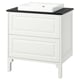 TÄNNFORSEN / ORRSJÖN Bathroom vanity w/ drawers and sink, white/black marble effect, 31x21 1/2x35 3/8 "