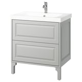 TÄNNFORSEN / ORRSJÖN Bathroom vanity with sink & faucet, light gray, 31x21 3/4x34 5/8 "
