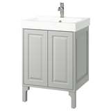 TÄNNFORSEN / ORRSJÖN Bathroom vanity with sink & faucet, light gray, 25x21 3/4x34 5/8 "