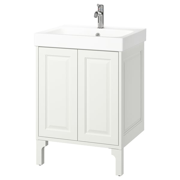 TÄNNFORSEN / ORRSJÖN Bathroom vanity with sink & faucet, white, 25x21 3/4x34 5/8 "