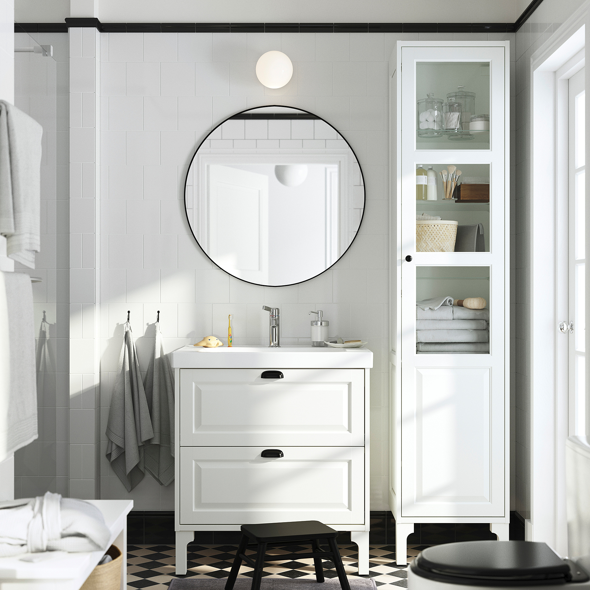 TÄNNFORSEN / ORRSJÖN Bathroom vanity with sink & faucet, white, 31x21 3/4x34 5/8 "