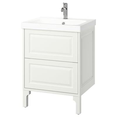 TÄNNFORSEN / ORRSJÖN Bathroom vanity with sink & faucet, white, 25x21 3/4x27 5/8 "