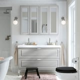 TÄNNFORSEN / ORRSJÖN Bathroom vanity with sink & faucets, light gray, 49x21 3/4x34 5/8 "