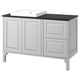 TÄNNFORSEN / ORRSJÖN Wash-stand/wash-basin, light gray/black marble effect, 49x21 1/2x35 3/8 "