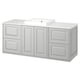 Grey bathroom vanity unit with marble top & basin