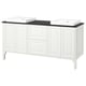 TÄNNFORSEN / ORRSJÖN Wash-stand/wash-basins, white/black marble effect, 67x21 1/2x35 3/8 "