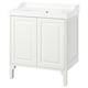 TÄNNFORSEN white bathroom vanity, classic design with bevelled edges and closed storage.