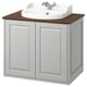 TÄNNFORSEN / RUTSJÖN Bathroom vanity with sink & faucet, light gray/brown walnut effect, 31x21 1/2x30 1/8 "