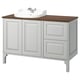 Option: TÄNNFORSEN / RUTSJÖN Bathroom vanity with sink & faucet, light gray/brown walnut effect, 49x21 1/2x37 1/8 "