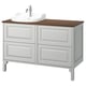 Option: TÄNNFORSEN / RUTSJÖN Bathroom vanity with sink & faucet, light gray/brown walnut effect, 49x21 1/2x37 1/8 "