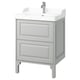 Option: TÄNNFORSEN / RUTSJÖN Bathroom vanity with sink & faucet, light gray, 25 1/4x21 7/8x36 3/4 "