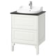 TÄNNFORSEN / RUTSJÖN Bathroom vanity with sink & faucet, white/black marble effect, 25x21 1/2x37 1/8 "