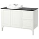 Option: TÄNNFORSEN / RUTSJÖN Bathroom vanity with sink & faucet, white/black marble effect, 49x21 1/2x37 1/8 "