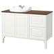 TÄNNFORSEN / RUTSJÖN Bathroom vanity with sink & faucet, white/brown walnut effect, 49x21 1/2x37 1/8 "