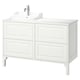TÄNNFORSEN / RUTSJÖN Bathroom vanity with sink & faucet, white/white marble effect, 49x21 1/2x37 1/8 "