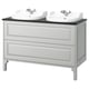 TÄNNFORSEN / RUTSJÖN Bathroom vanity with sink & faucets, light gray/black marble effect, 49x21 1/2x30 1/8 "