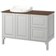 TÄNNFORSEN / RUTSJÖN Wash-stand/wash-basin, light gray/brown walnut effect, 49x21 1/2x37 1/8 "