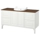 TÄNNFORSEN / RUTSJÖN Wash-stand/wash-basin, white/brown walnut effect, 61x21 1/2x37 1/8 "