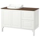 TÄNNFORSEN / RUTSJÖN Wash-stand/wash-basin, white/brown walnut effect, 49x21 1/2x37 1/8 "