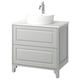 TÄNNFORSEN / TÖRNVIKEN Bathroom vanity with sink & faucet, light gray/white marble effect, 31x21 1/2x35 7/8 "