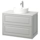 Option: TÄNNFORSEN / TÖRNVIKEN Bathroom vanity with sink & faucet, light gray/white marble effect, 37x21 1/2x31 3/8 "