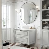 TÄNNFORSEN / TÖRNVIKEN Bathroom vanity with sink & faucet, light gray/white marble effect, 37x21 1/2x31 3/8 "