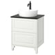 TÄNNFORSEN / TÖRNVIKEN Wash-stnd w drawers/wash-basin, white/black marble effect, 25x21 1/2x35 7/8 "