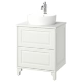 TÄNNFORSEN / TÖRNVIKEN Wash-stnd w drawers/wash-basin, white/white marble effect, 25x21 1/2x35 7/8 "