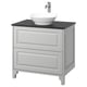 TÄNNFORSEN / VÄSTERSJÖN Bathroom vanity with sink & faucet, light gray/black marble effect, 31x21 1/2x35 7/8 "
