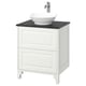 TÄNNFORSEN / VÄSTERSJÖN Bathroom vanity with sink & faucet, white/black marble effect, 25x21 1/2x35 7/8 "