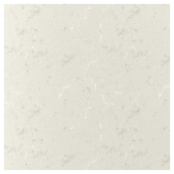 A white, rectangular TÄRNHULT glass wall panel made from 80% recycled glass, featuring a smooth, stain-resistant surface.