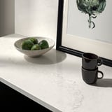 TÄRNHULT Custom-made wall panel, white/gray lively marble effect/glass composite, 1 1/8 "