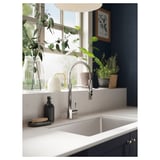 TÄRNHULT Custom-made wall panel, white lively marble effect/glass composite, 1 1/8 "