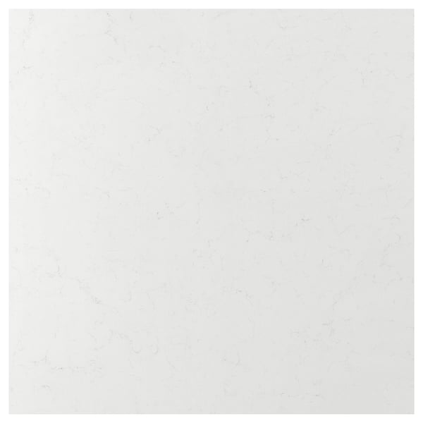 TÄRNHULT Custom-made wall panel, white marble effect/glass composite, 1 1/8 "