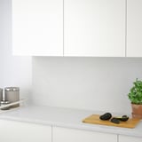 TÄRNHULT Custom-made wall panel, white marble effect/glass composite, 1 1/8 "