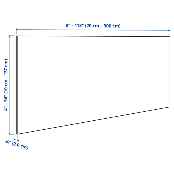 TÄRNHULT Custom-made wall panel, white mineral effect/glass composite, 3/4 "