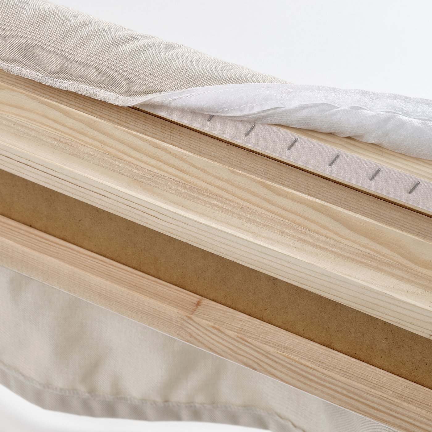 TÄRNKULLEN Upholstered bed frame - Vissle beige/Luröy King