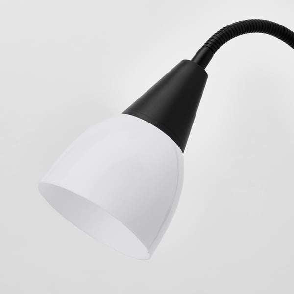 TÅGARP floor uplt/read lamp w light bulb, black/white IKEA