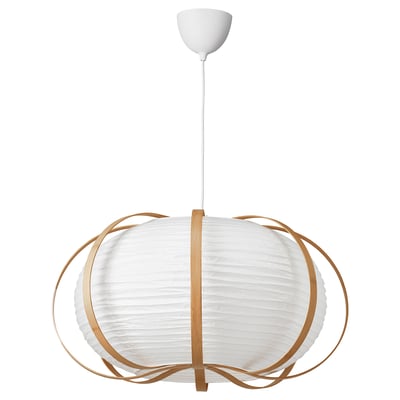 TAGGTOFS / HAVSDJUP Pendant lamp, white bamboo, 26 3/8 "