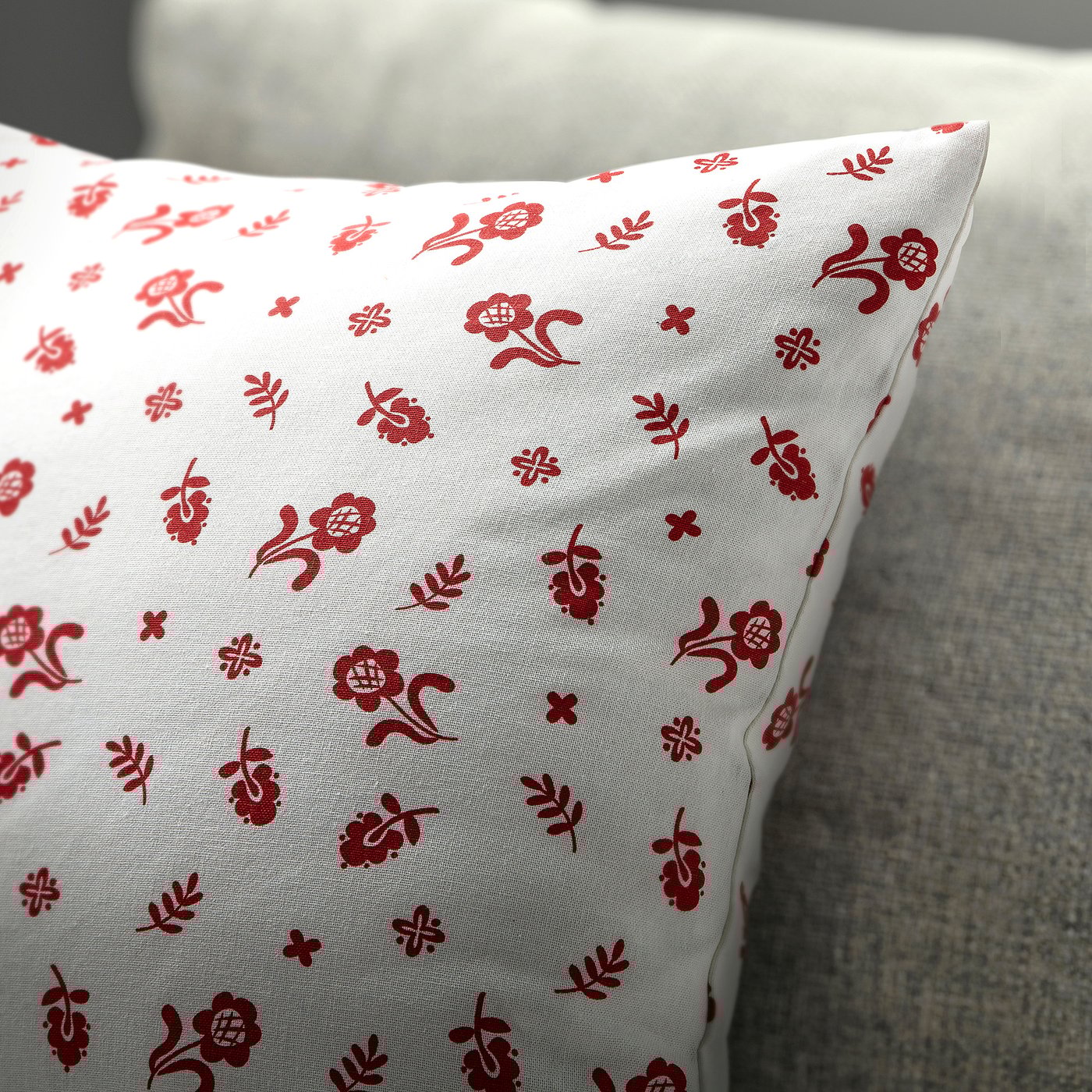 Cushion cover, white/floral pattern 5