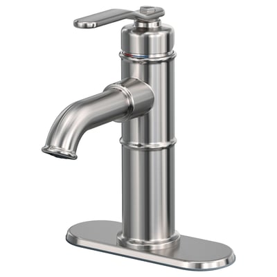 TAKSJÖN Bathroom mixer tap top lever, brushed nickel, M