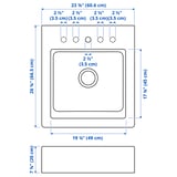 TALLSJÖN Apron front sink, dark gray/stone effect, 23 7/8x26 1/8 "