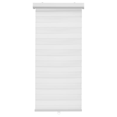 White TANDLUNDFLY double roller blind; cordless, sheer to private control.