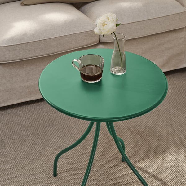 TÅNEBRO Side table, indoor/outdoor/dark green, 18 1/8 "